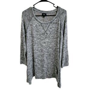 Mossimo Sweater Womens Small Gray Long Sleeve Lightweight Asymmetrical Pullover